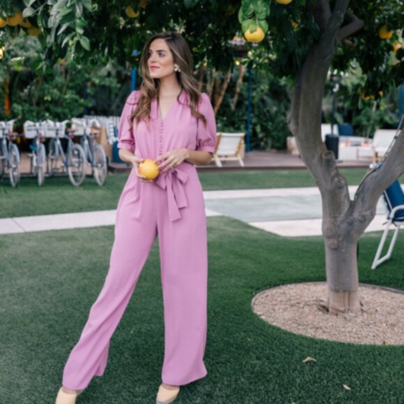 Gal Meets Glam Collection - Gabriella Pink Jumpsuit - Picture 2 of 6